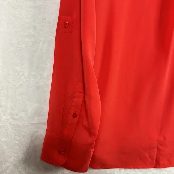 Talbots Nantucket Salmon Orange Long Sleeve Button Down Shirt Women’s Large - Picture 3 of 6